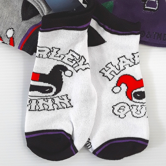 DC Comics Harley Quinn The Joker Ankle Socks Set NWT - Picture 2 of 9